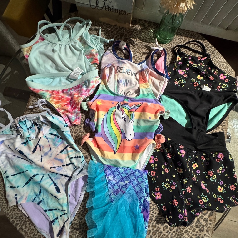 Colorful Unicorn Kids Swim One Piece
